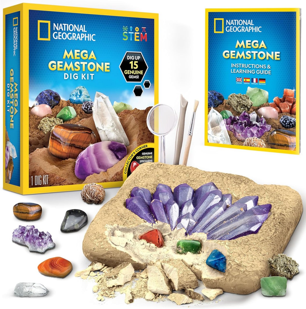 National Geographic Mega Kit de Excavación de Gemas