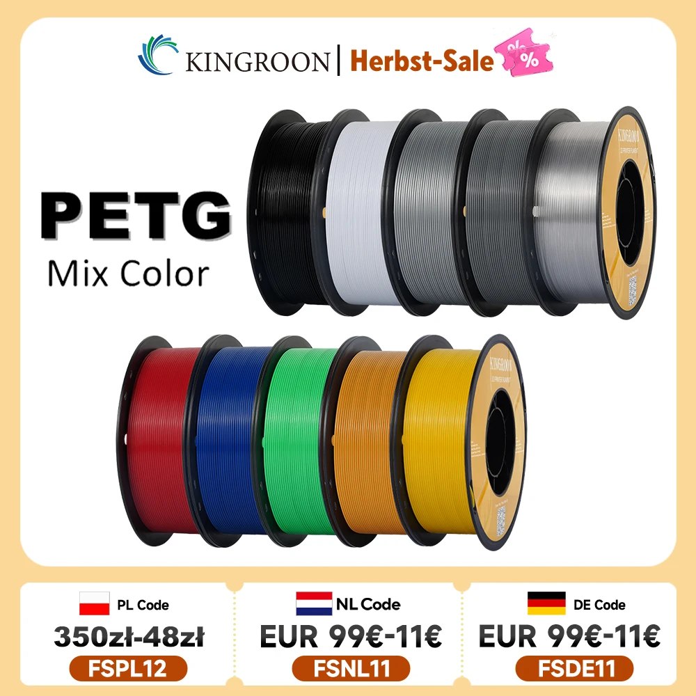 Filamento de Impresora 3D Kingroon Petg 1,75mm 5kg( Varios Colores)