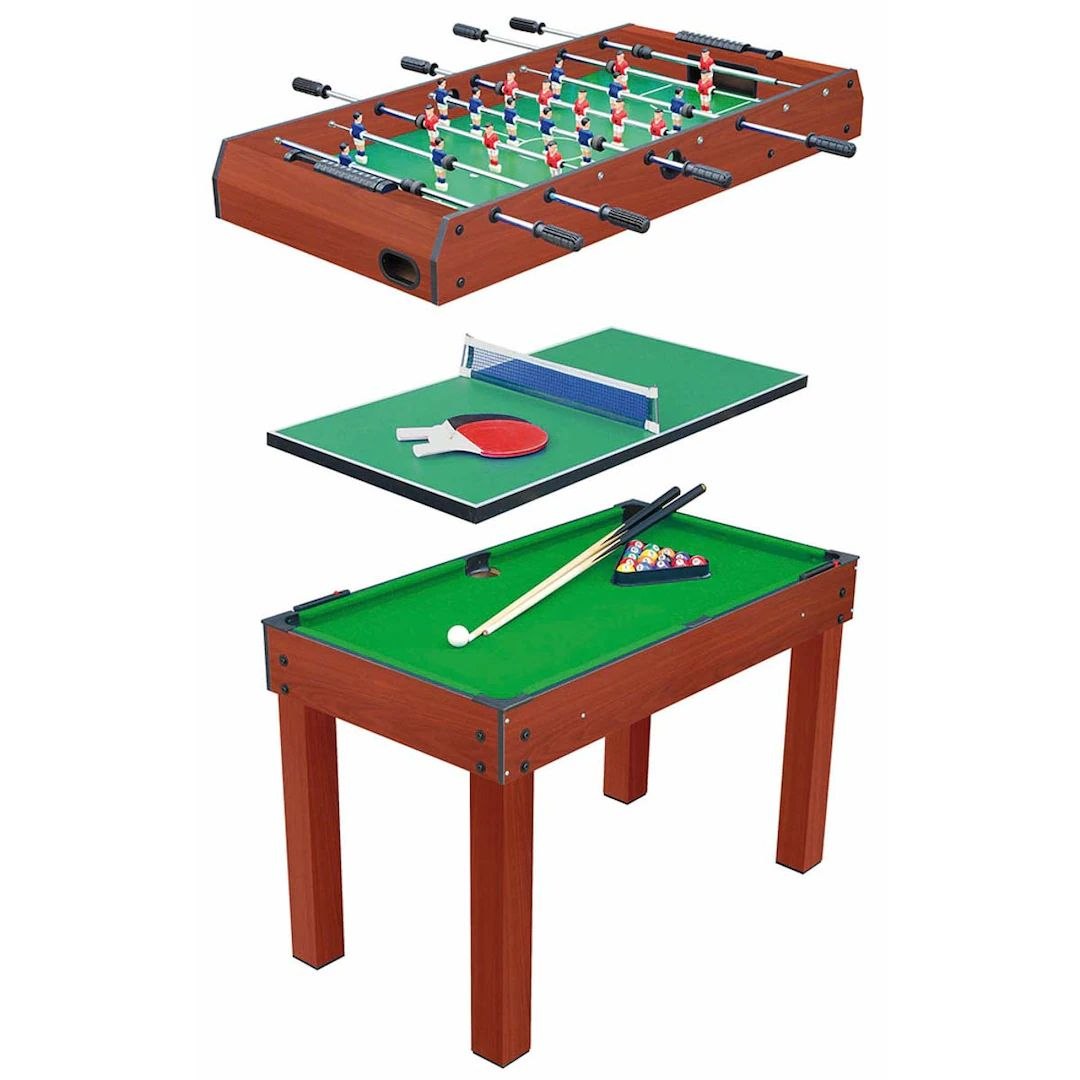Mesa Multijuego 3 en 1 Devessport (Futbolín, Billar y Ping - Pong)