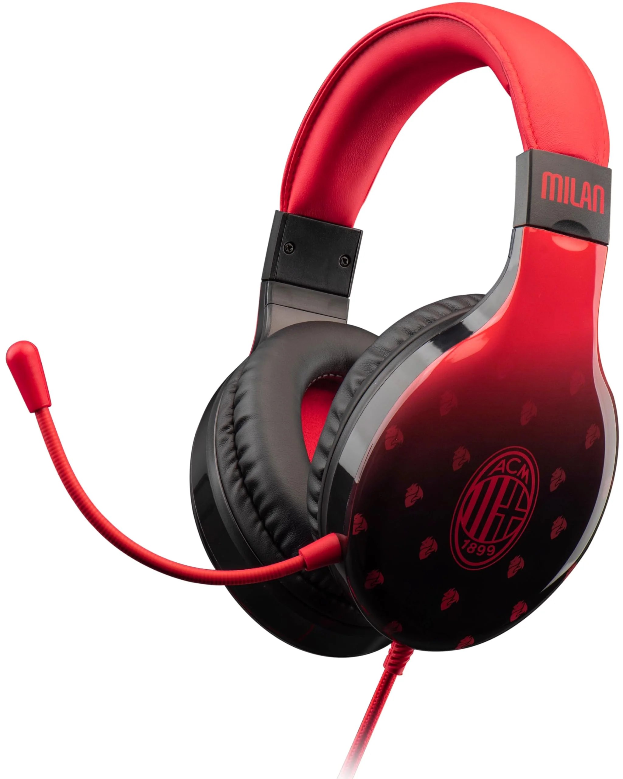 Qubick Auriculares Gaming Ac Milan Devils con Jack 3,5 Mm y Drivers 40 Mm