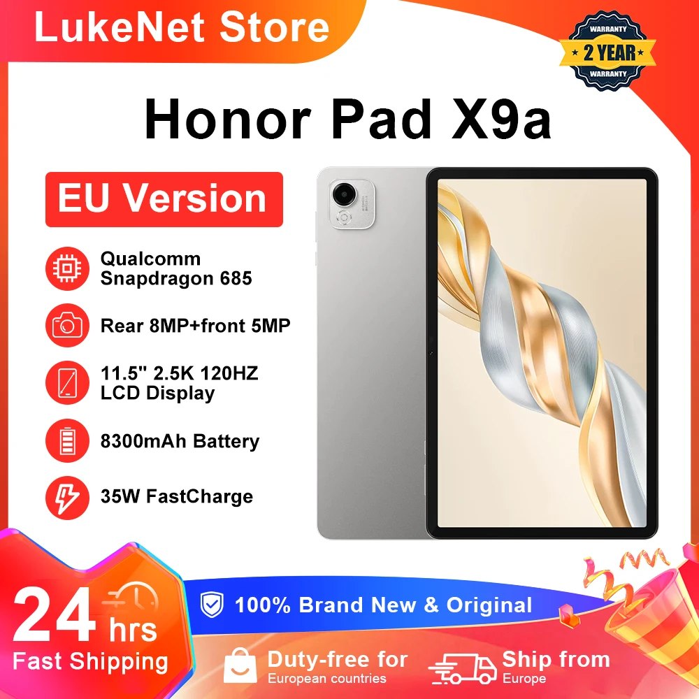 Tablet HONOR Pad X9a con Qualcomm Snapdragon 685,· Global · 6GB · 128GB · Wifi