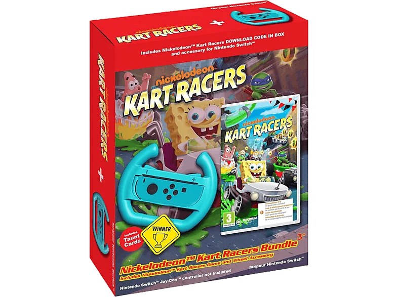 Nintendo Switch Nickelodeon Kart Racers Bundle (con Volante) (Código en la Caja)