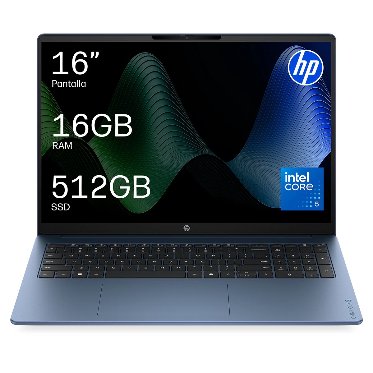 Portátil Hp Omnibook 3 16 - Bu0000ns, Intel Core 5 120u, 16GB, 512GB SSD, 16", W11, Sin Cargador