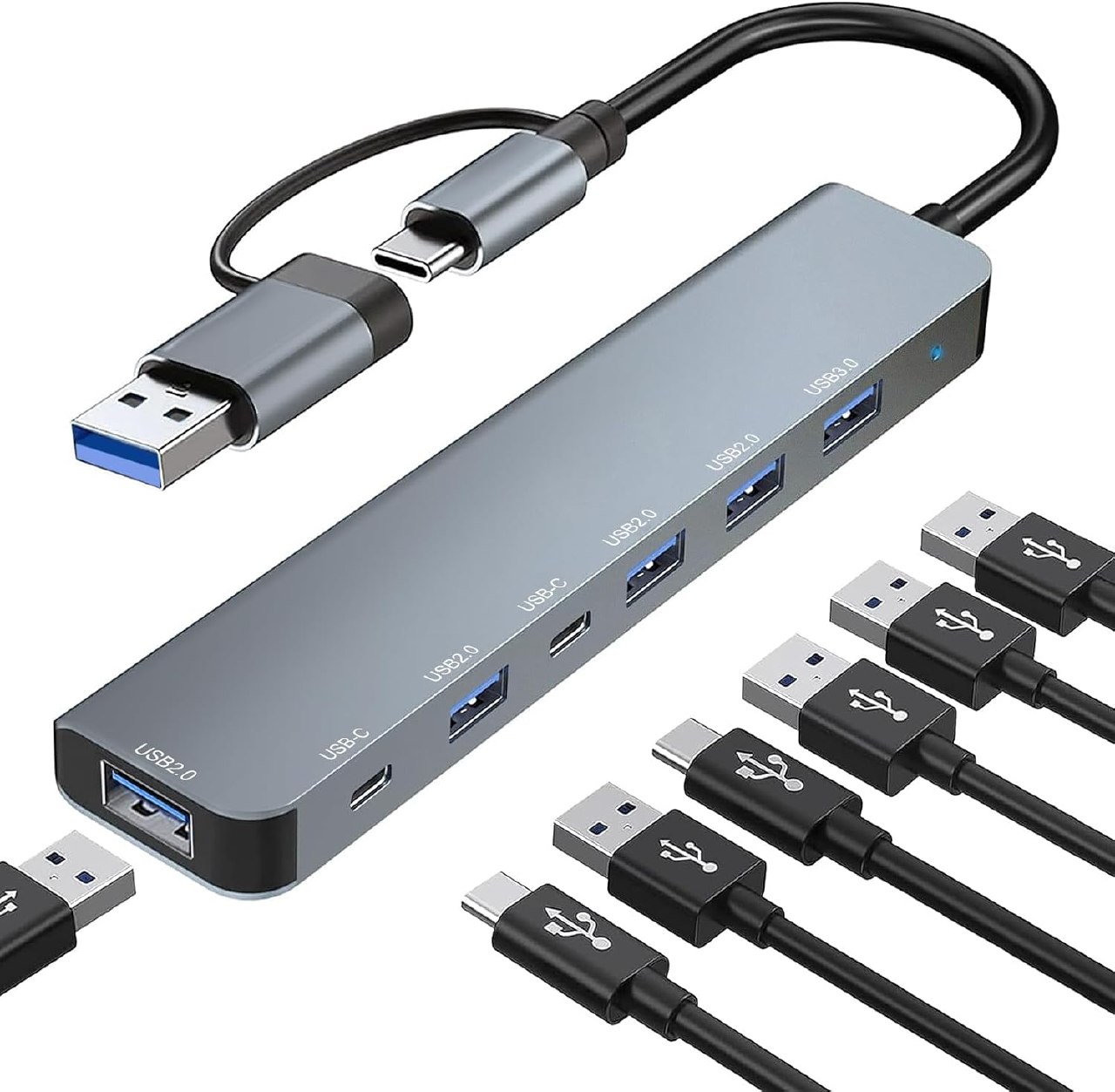 Hub USB 3.0 / USB C - Docking Station 7 en 2