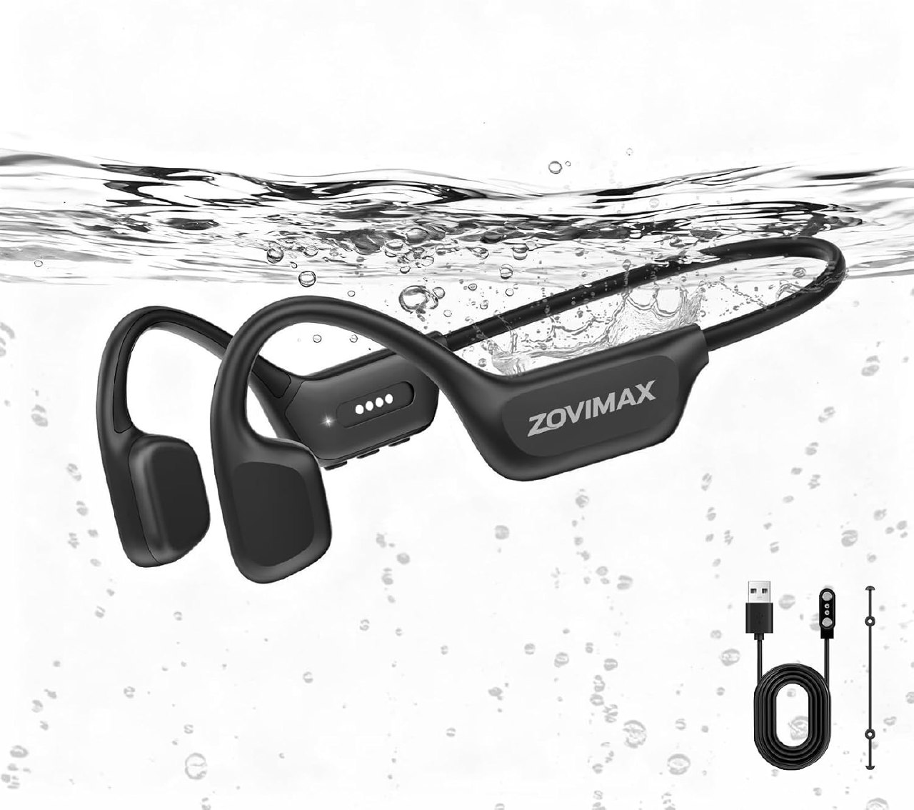 Zovimax Auriculares Conducción Ósea Natación, Ipx8, Mp3 8 GB, Bluetooth 6.0
